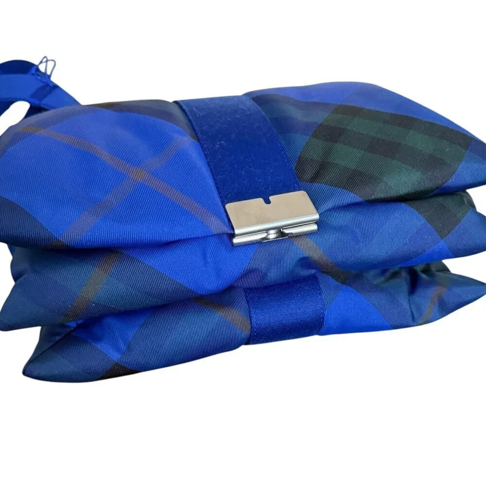 Burberry Blue Plaid Messenger Bag